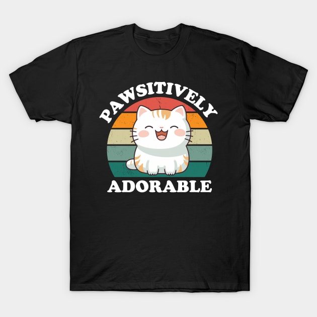 Pawsitively Adorable Cute Chibi Cat T-Shirt by starryskin